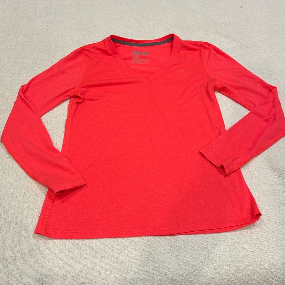 Nike Dri-Fit v-neck long sleeve workout top